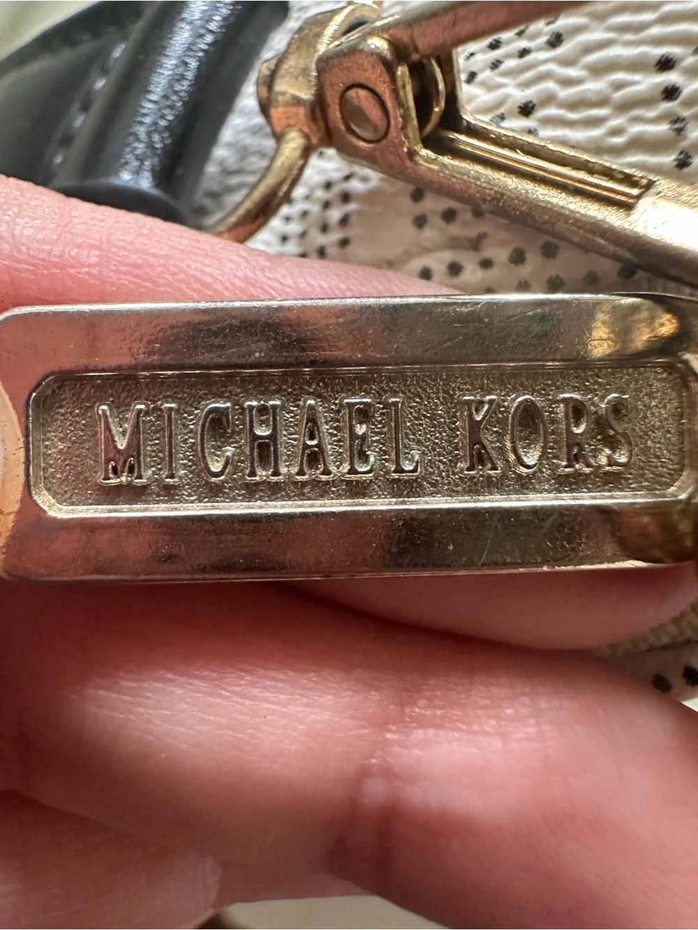 Michael Kors Vanilla Signature Monogram MK Crossbody Bag with Removable Strap